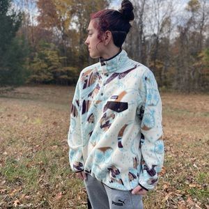 Patagonia Synchilla Harvest Moon Fleece Pullover W-Med Pre-Owned Toasted White